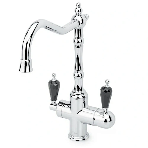 Смеситель для питьевой воды Boheme Kitchen хром ручка Swarovski черная - фото 4
