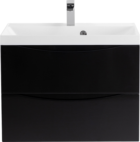Тумба под раковину подвесная BelBagno Marino 70 см nero lucido MARINO-700-2C-SO-NL-P (детальная фотография), современная, hi-tech