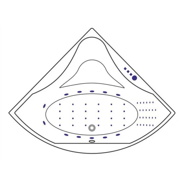 Ванна гидромассажная Excellent Glamour Nano 150 x 150 см, белый/хром, WAEX.GLA15.NANO.CR (детальная фотография), в наличии