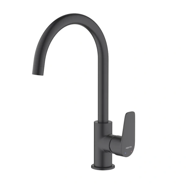 Смеситель для кухни Акватек Бетта черный AQ1182MB (детальная фотография)