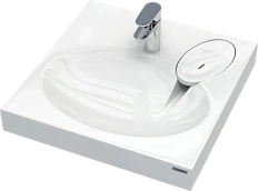 Раковина над стиральной машиной Paulmark Mond 60 см из литьевого мрамора