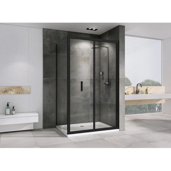 Душевой уголок Abber Sonnenstrand 120x70 см профиль черный, стекло прозрачное AG07120B-S70B (детальная фотография), современные, hi-tech