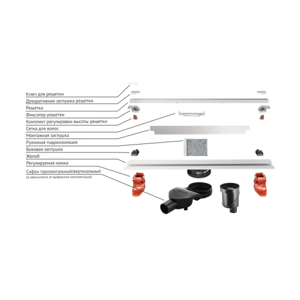 Душевой лоток BERGES Super Slim 100 см хром матовый 090155 (детальная фотография) index_1