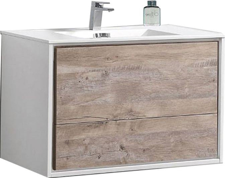 Тумба под раковину подвесная Vincea Alessia 90 см N.Wood/L.White VMC-1S900NL (детальная фотография)