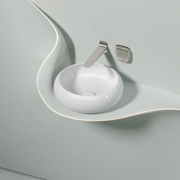 Раковина Ceramica Nova Element 36 см белая CN6050 (детальная фотография), маленькие, в форме чаши, круглой формы