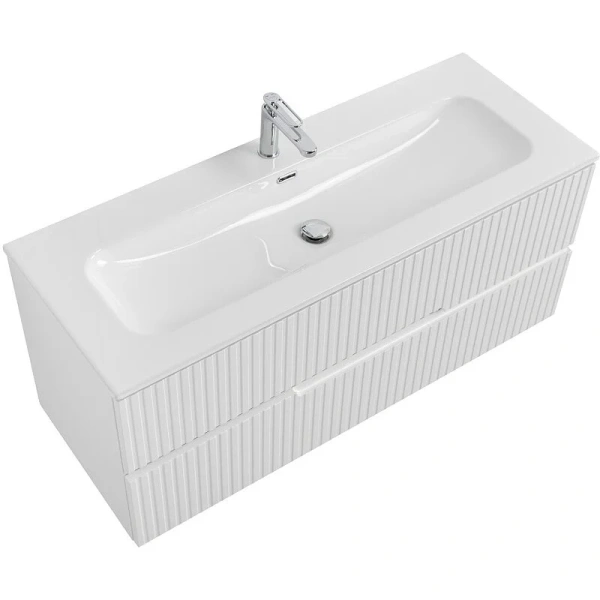 Тумба под раковину подвесная Cezares Duet 140 см bianco lucido DUET-N-1400-4C-SO-2-BL (детальная фотография), подвесная, пристенная