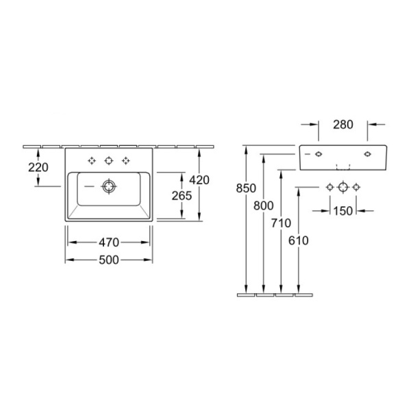 Схема (детальная фотография), подвесные, накладные (на столешницу)