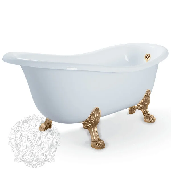 Ванна из искусственного камня Migliore Bella 170х80 см фурнитура бронза 24623 (детальная фотография)