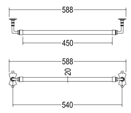 Полотенцедержатель для ванной Devon&Devon Mayfair DD101 (детальная фотография), классические, ретро