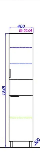 Шкаф-пенал напольный Aqwella Бриг 40 см без бельевой корзины Br.05.04/W (детальная фотография), в наличии