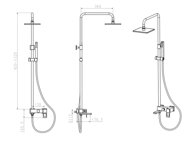 Душевая стойка Boheme Q белая/хром 148-WCR.2 (детальная фотография), современные, hi-tech