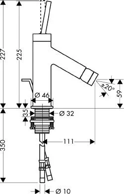 Смеситель для биде Axor Starck 10211000 (детальная фотография), для биде