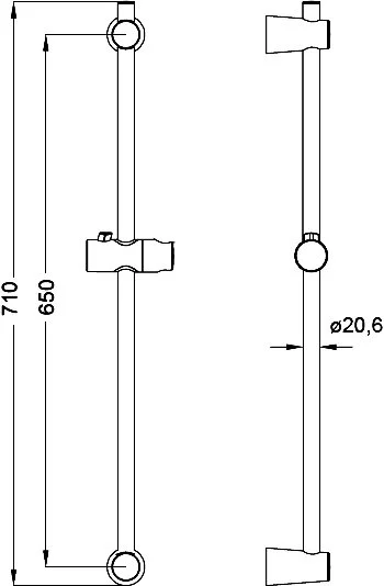 Штанга для душа IDDIS 710 мм A31552 (детальная фотография), штанги для душа