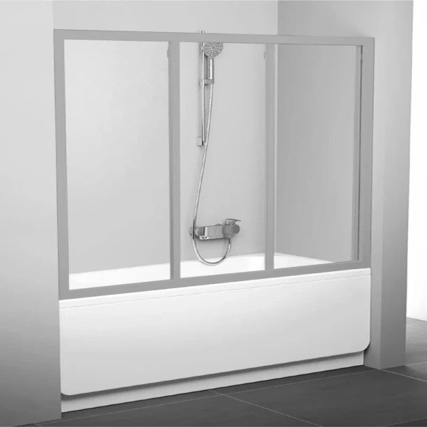 Шторка для ванны, профиль сатин, стекло прозрачное, Ravak AVDP3-180 40VY0U02Z1 (детальная фотография)