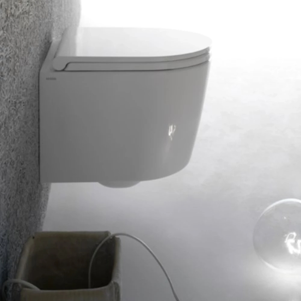 Унитаз подвесной GLOBO Forty3 FOS04.BI (детальная фотография), без бачка, со скрытым бачком