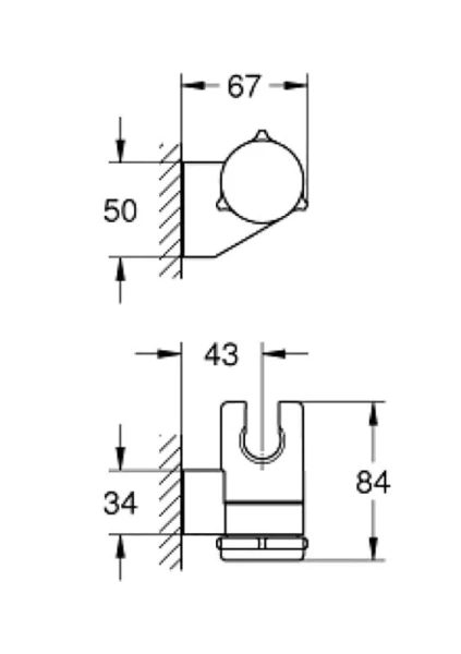 Держатель для ручного душа Grohe Tempesta хром 27595000 (детальная фотография), нет в наличии