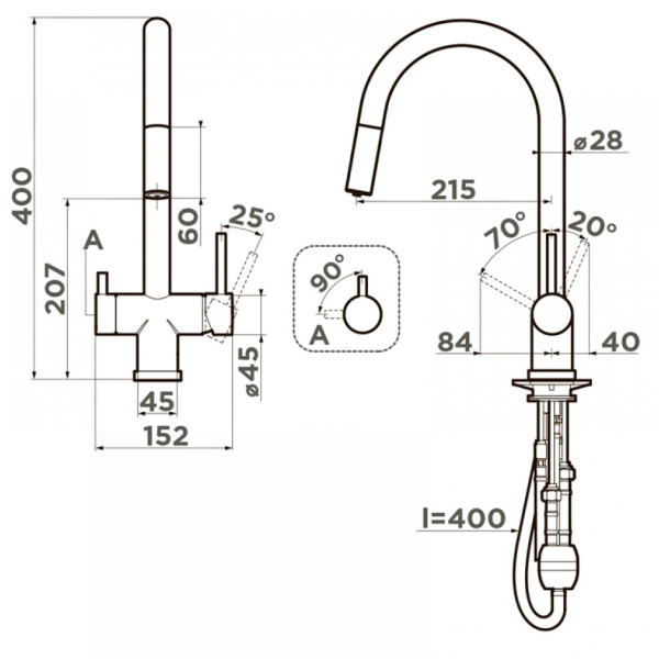 Схема (детальная фотография), для кухни, для питьевой воды с фильтром