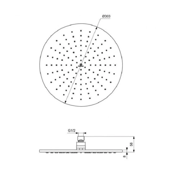 Верхний душ Ideal Standard IdealRain черный A5803XG (детальная фотография), черные