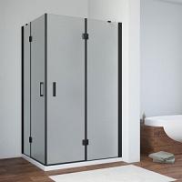 Душевой уголок профиль черный глянцевый стекло сатин Vegas-glass