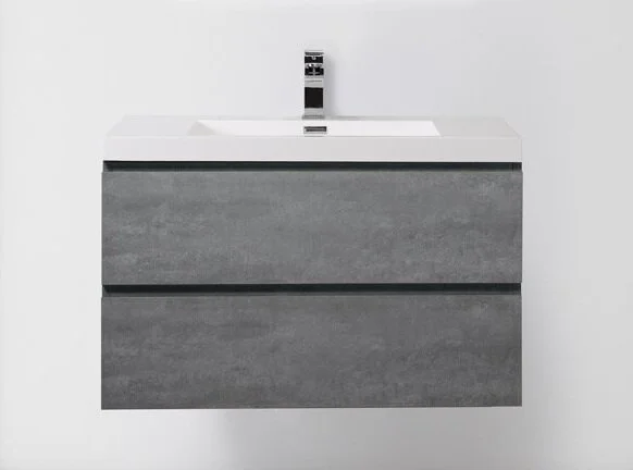 Тумба под раковину подвесная BelBagno Luce 90 см Stucco Cemento  LUCE-900-2C-SO-SCM (детальная фотография)