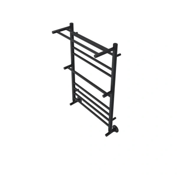 Полотенцесушитель водяной Акватек Альфа 50x80 см черный муар AQ RRP1080BL (детальная фотография), для систем горячего водоснабжения, для систем отопления, с нижним подключением