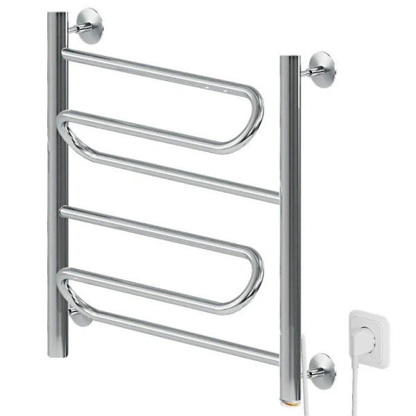 Полотенцесушитель электрический Ника Curve 60/50 см хром ЛЗ 60/50 каб прав (детальная фотография)