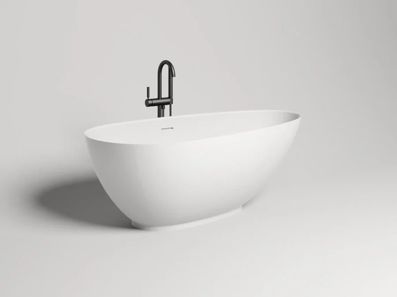 Ванна из искусственного камня Salini Paola 160x77 см белая матовая 101511SM (детальная фотография), современныe, hi-tech