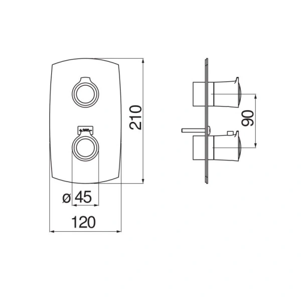 Смеситель для душа Nobili Sofi SI98102GDP термостатический (детальная фотография), для душа