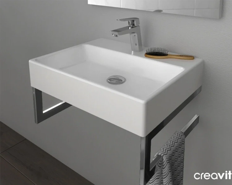 Раковина Creavit Next 50 см белая NX242-00CB00E-0000 (детальная фотография), подвесные, накладные (на столешницу), пристенные