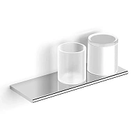 Полочка для ванной Black&White Swan со стаканом и дозатором