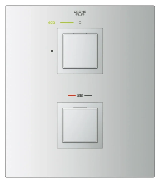 Смеситель для душа термостатический Grohe Grohtherm Cube 19959000 (детальная фотография), современные, hi-tech