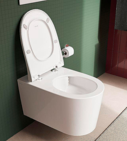 Унитаз подвесной Vitra Nest безободковый 7870B403-0075 (детальная фотография), без бачка, со скрытым бачком