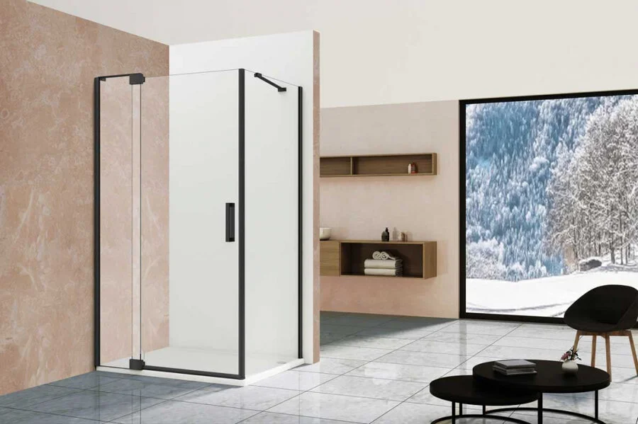 Душевой уголок Vincea Extra 100х90 см профиль черный, стекло прозрачное VSR-1E901090CLB (детальная фотография), современные, hi-tech