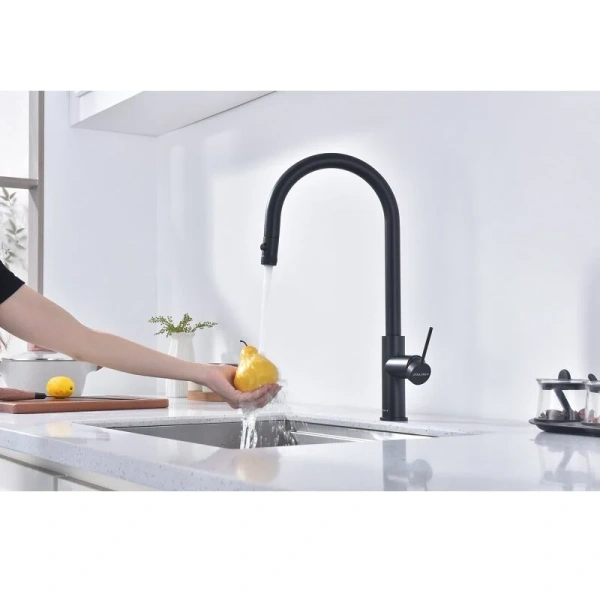 Смеситель для питьевой воды Paulmark Galant антрацит Ga213077-AN (детальная фотография), с 1 монтажным отверстием