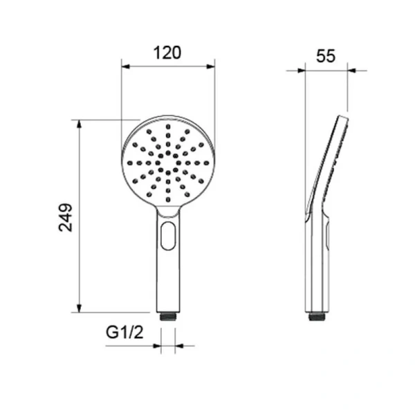 Лейка для душа Акватек Оберон черная AQ2006MB (детальная фотография), душевые лейки