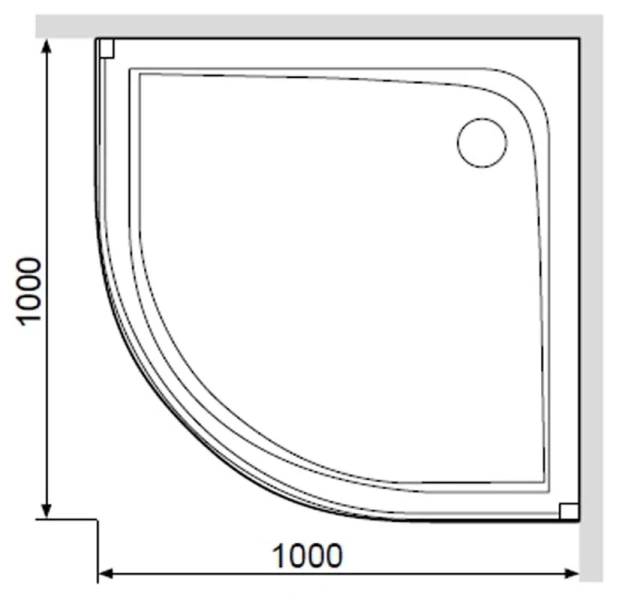 Душевой поддон Am.Pm Gem 100х100 см с сифоном W90T-401-100W (детальная фотография), средние от 15 до 30 см