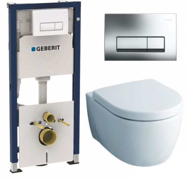 Комплект инсталляция и подвесной унитаз Geberit Duofix 458.128.21.1-20406 (детальная фотография)