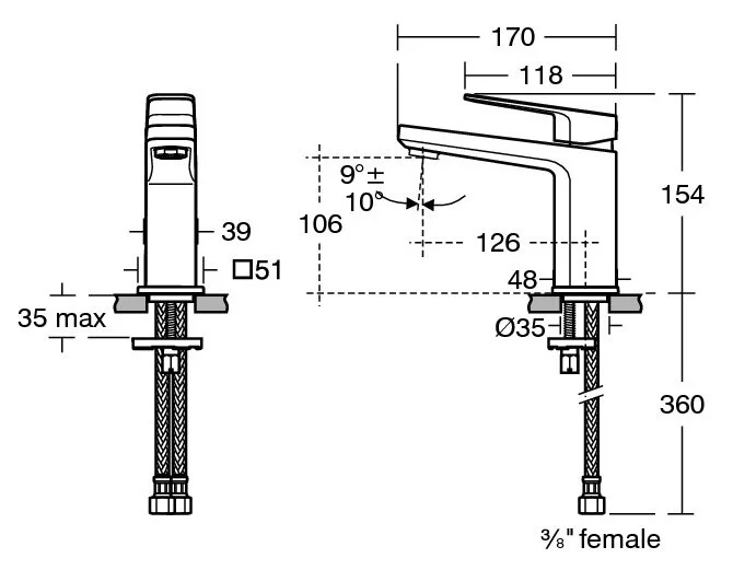 Смеситель для раковины Ideal Standard Tonic II однорычажный A6327AA (детальная фотография), для раковины
