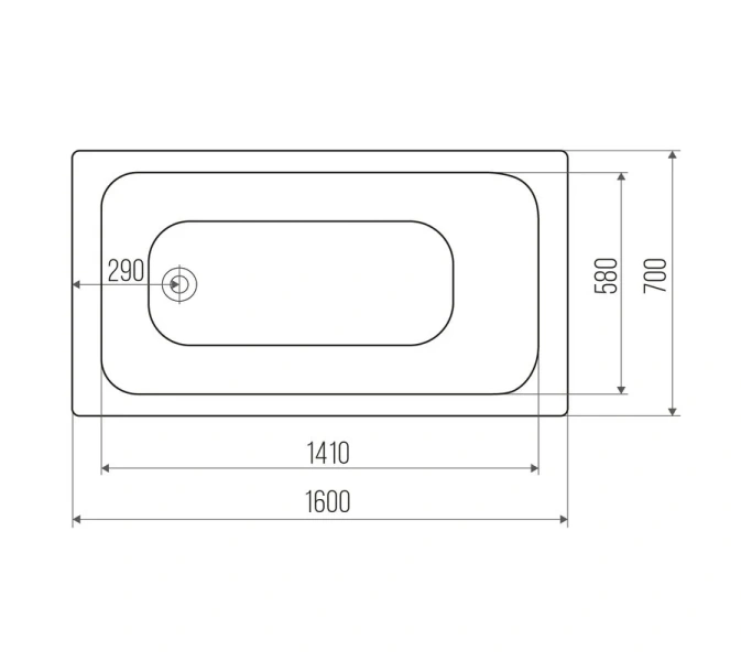 Ванна чугунная Goldman Classic 160х70 CL16070 белая (детальная фотография), чугунные