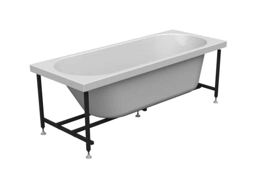 Акриловая ванна Радомир Виктория лайт 2-89-2-0-1-258Р, 160 x 70 см, фронтальный экран, каркас разборный, сифон, слив-перелив автомат в комплекте, белая (детальная фотография), в наличии