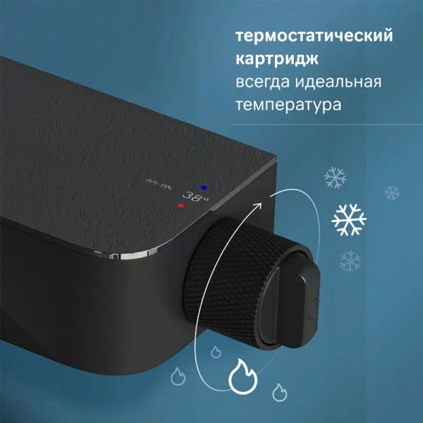 Душевая стойка Am.Pm Func черная матовая F078F322 (детальная фотография), настенные