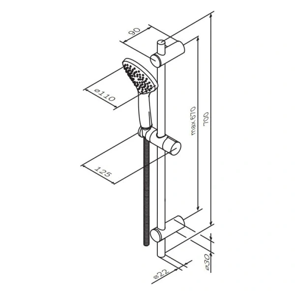 Душевой гарнитур Am.Pm Gem белый F0190033 (детальная фотография), душевые гарнитуры