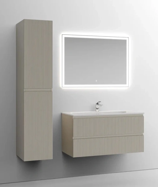 Тумба под раковину подвесная Sancos Snob T 100 см beige soft SNT100CE (детальная фотография), моноблок