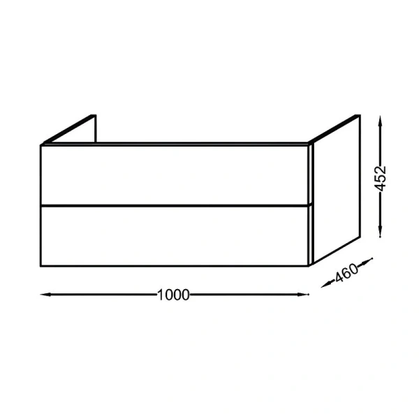 Тумба под раковину подвесная Jacob Delafon Vox 100 см белый меламин EB2076-R1-N18 (детальная фотография), нет в наличии
