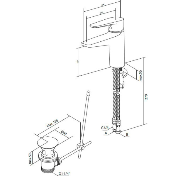 Схема (детальная фотография), на раковину