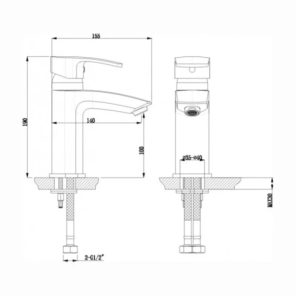 Смеситель для раковины Timo Lotta-thermo хром 2601F chrome (детальная фотография), современные, hi-tech