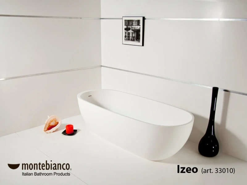 Ванна из литьевого мрамора Montebianco Izeo 33010 170 х 70 см (детальная фотография), отдельностоящие