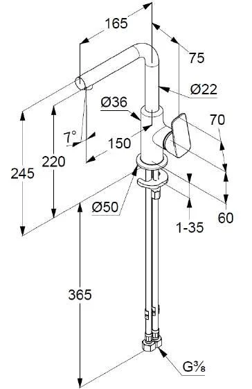 Смеситель для раковины Kludi Pure&Style хром 400240575 (детальная фотография), для раковины