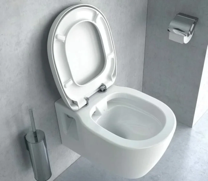 Унитаз подвесной Ideal Standard Connect белый, безободковый E814901 (детальная фотография), с горизонтальным, прямым выпуском, с прямым выпуском