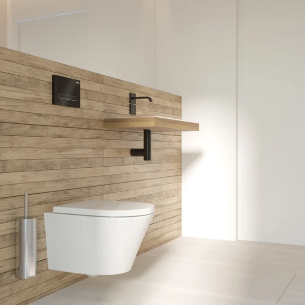 Унитаз подвесной Lavinia Boho Biore с сиденьем микролифт 3304003R (детальная фотография), безободковые, сиденье с микролифтом , с антивсплеском